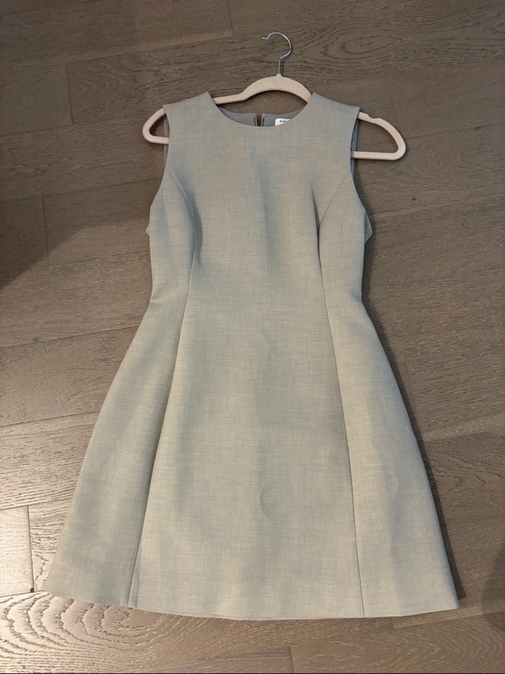 Aritzia Sleeveless A-Line Mini Dress in Light Gray. Never worn.